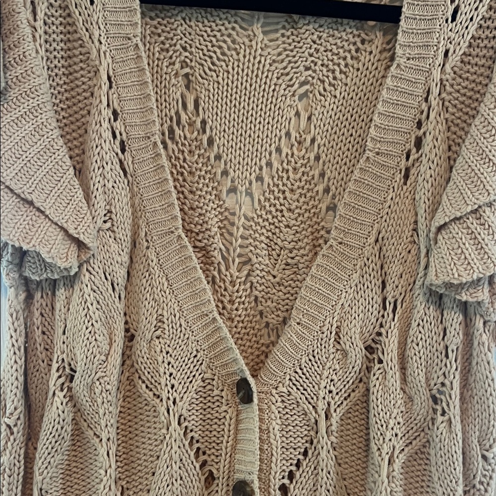 DR2 Beige Open-Front Cardigan - Picture 3 of 7
